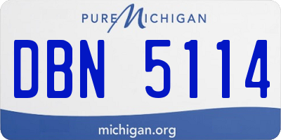 MI license plate DBN5114
