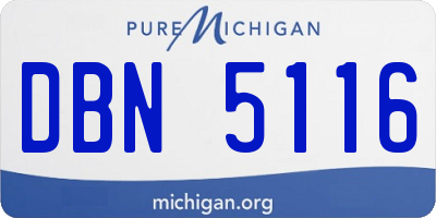 MI license plate DBN5116
