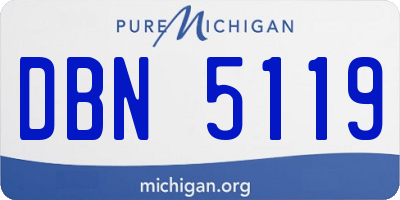 MI license plate DBN5119