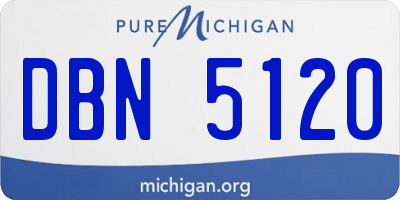 MI license plate DBN5120