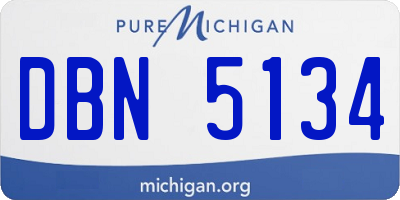 MI license plate DBN5134