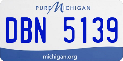 MI license plate DBN5139
