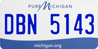 MI license plate DBN5143