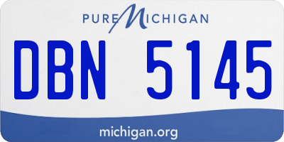 MI license plate DBN5145