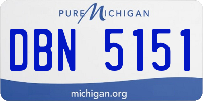 MI license plate DBN5151