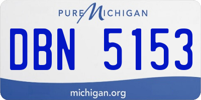 MI license plate DBN5153
