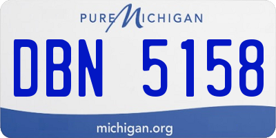 MI license plate DBN5158