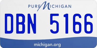 MI license plate DBN5166