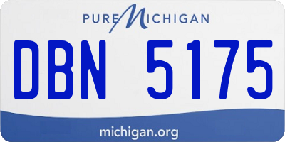 MI license plate DBN5175