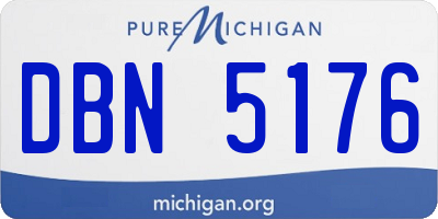 MI license plate DBN5176