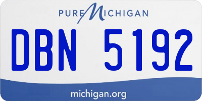 MI license plate DBN5192