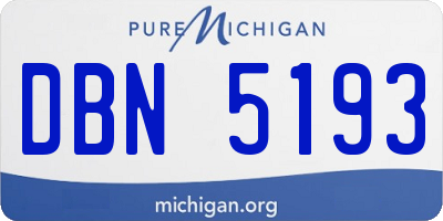 MI license plate DBN5193