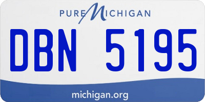 MI license plate DBN5195