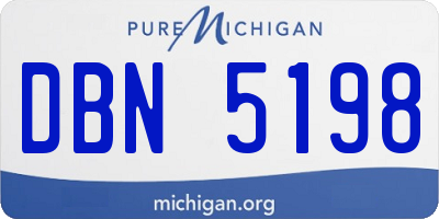 MI license plate DBN5198