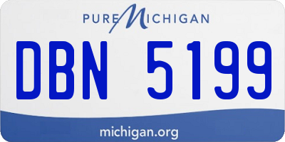 MI license plate DBN5199