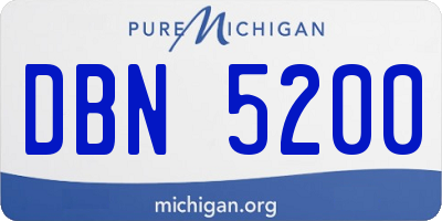 MI license plate DBN5200