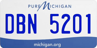 MI license plate DBN5201