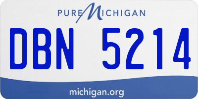 MI license plate DBN5214