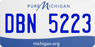 MI license plate DBN5223