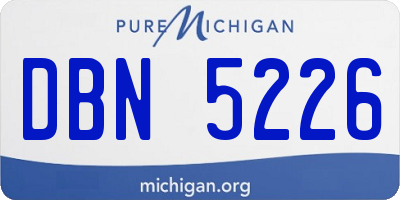 MI license plate DBN5226