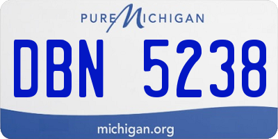 MI license plate DBN5238