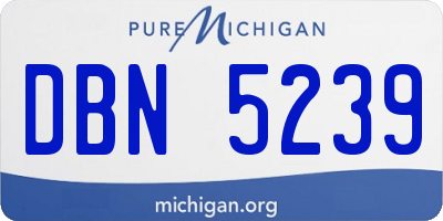 MI license plate DBN5239
