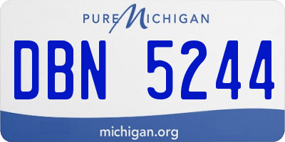 MI license plate DBN5244