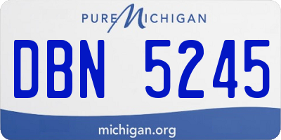 MI license plate DBN5245