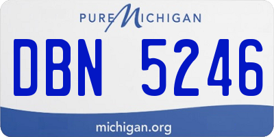 MI license plate DBN5246