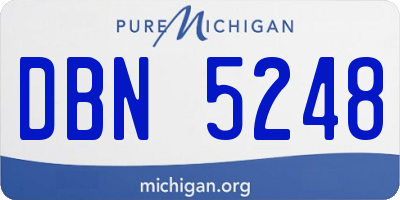 MI license plate DBN5248