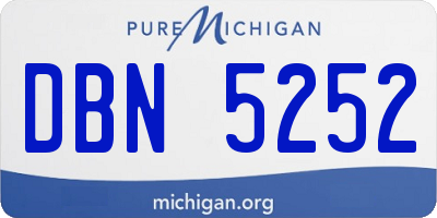 MI license plate DBN5252