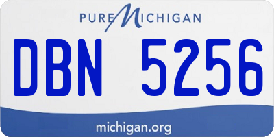 MI license plate DBN5256
