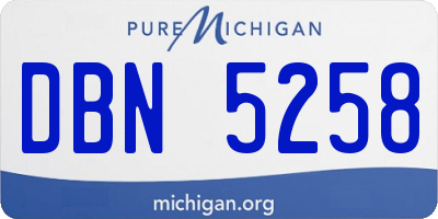 MI license plate DBN5258