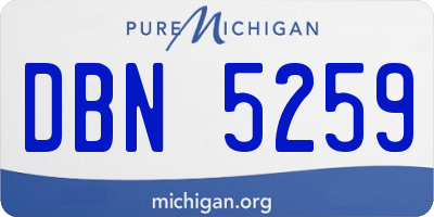 MI license plate DBN5259
