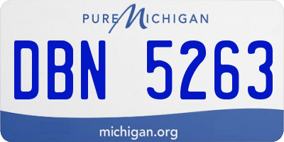 MI license plate DBN5263