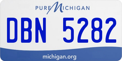 MI license plate DBN5282