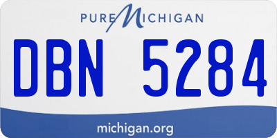 MI license plate DBN5284