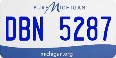MI license plate DBN5287