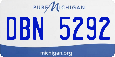 MI license plate DBN5292
