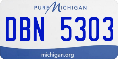 MI license plate DBN5303