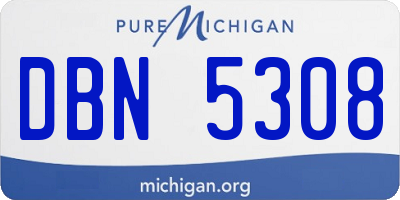 MI license plate DBN5308