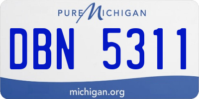 MI license plate DBN5311