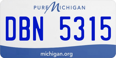MI license plate DBN5315