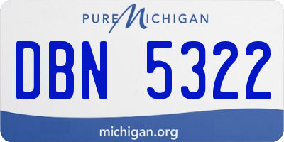 MI license plate DBN5322