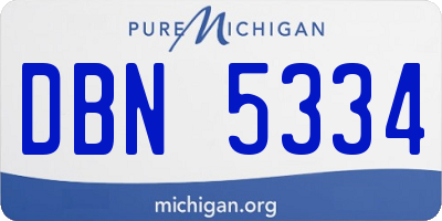 MI license plate DBN5334