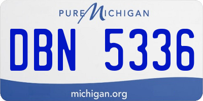 MI license plate DBN5336