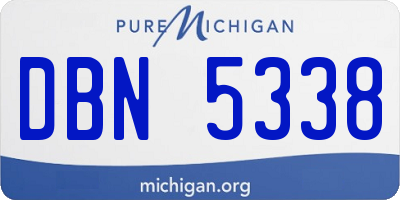 MI license plate DBN5338