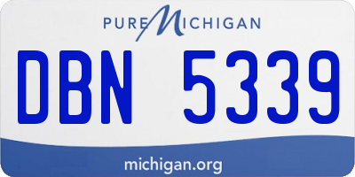 MI license plate DBN5339