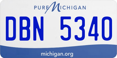 MI license plate DBN5340