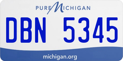 MI license plate DBN5345